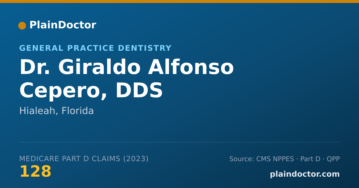 Shareable card for Giraldo Alfonso Cepero, DDS - General Practice Dentistry, Hialeah, FL