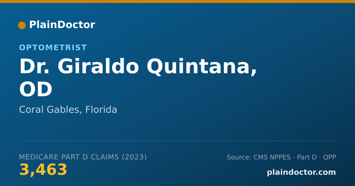 Shareable card for Giraldo Quintana, OD - Optometrist, Coral Gables, FL
