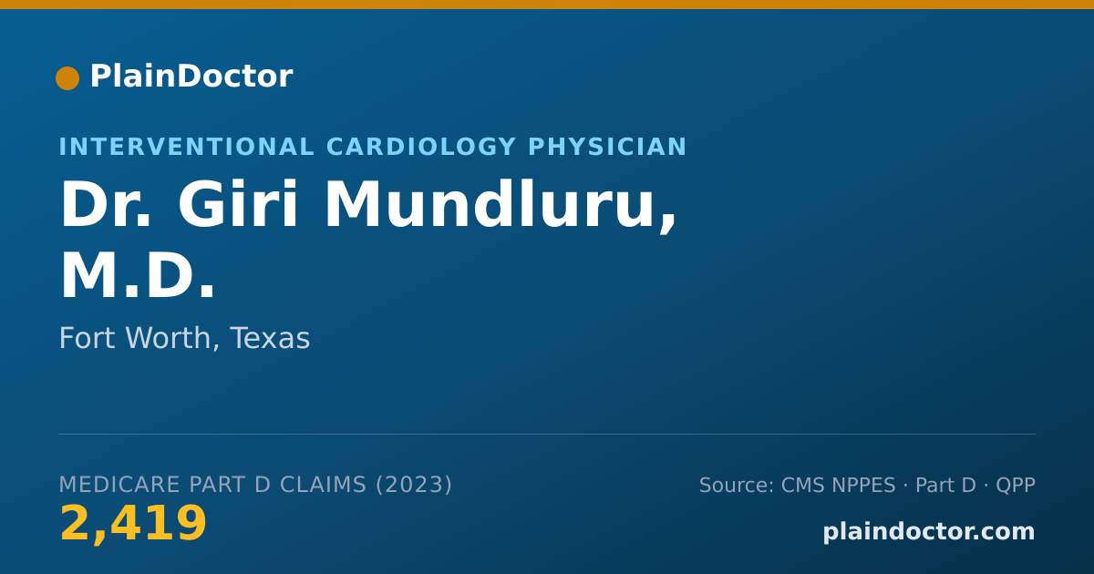 Shareable card for Giri Mundluru, M.D. - Interventional Cardiology Physician, Fort Worth, TX