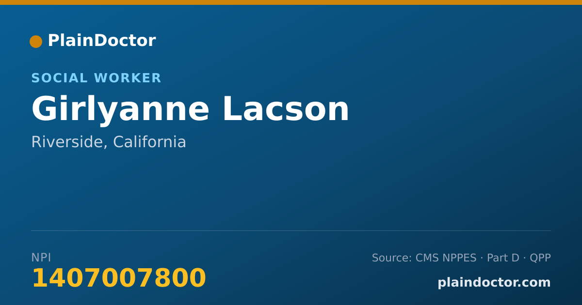 Shareable card for Girlyanne Lacson - Social Worker, Riverside, CA