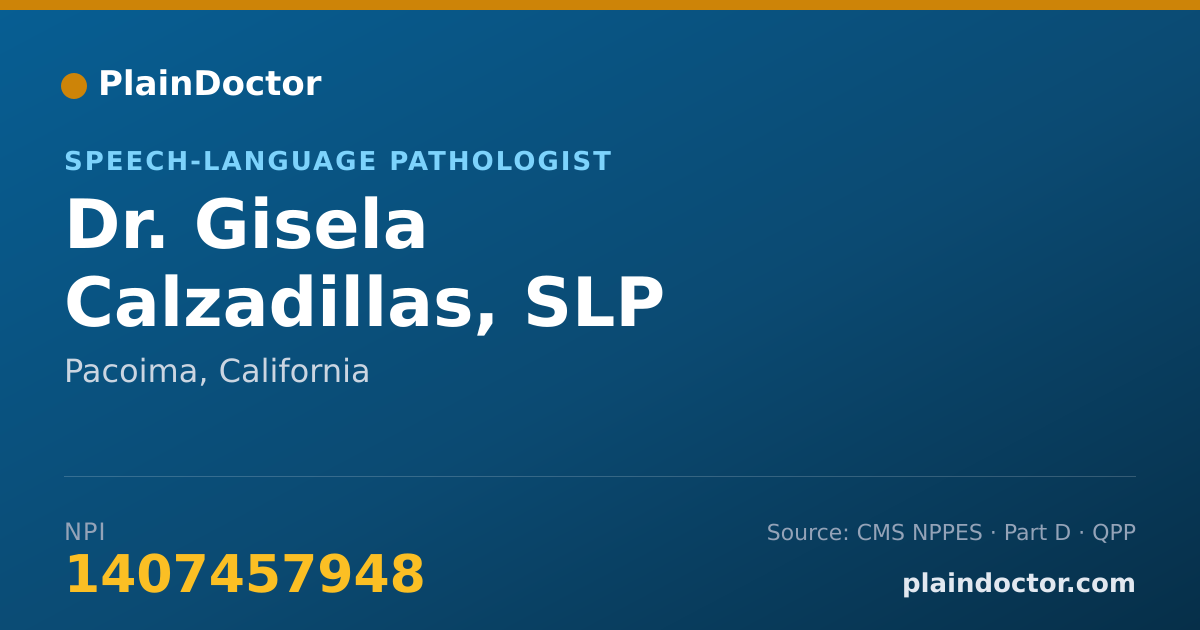 Shareable card for Gisela Calzadillas, SLP - Speech-Language Pathologist, Pacoima, CA