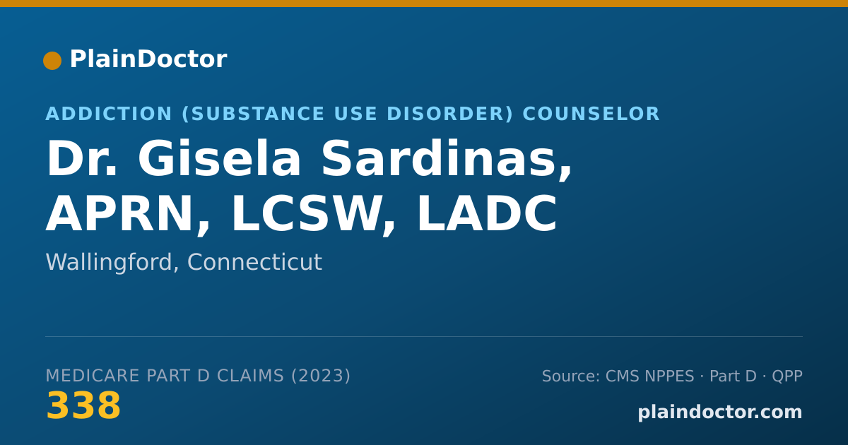 Shareable card for Gisela Sardinas, APRN, LCSW, LADC - Addiction (Substance Use Disorder) Counselor, Wallingford, CT