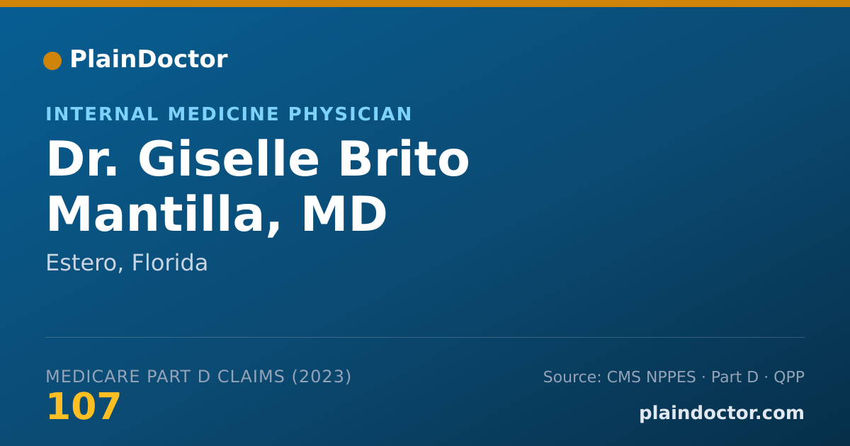 Shareable card for Giselle Brito Mantilla, MD - Internal Medicine Physician, Estero, FL