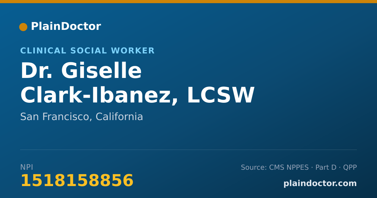 Shareable card for Giselle Clark-Ibanez, LCSW - Clinical Social Worker, San Francisco, CA