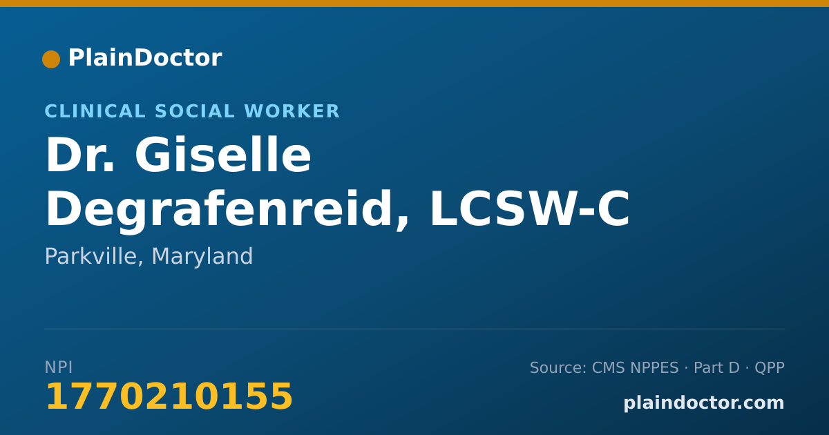 Shareable card for Giselle Degrafenreid, LCSW-C - Clinical Social Worker, Parkville, MD