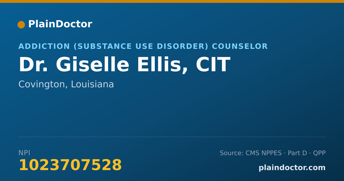 Shareable card for Giselle Ellis, CIT - Addiction (Substance Use Disorder) Counselor, Covington, LA