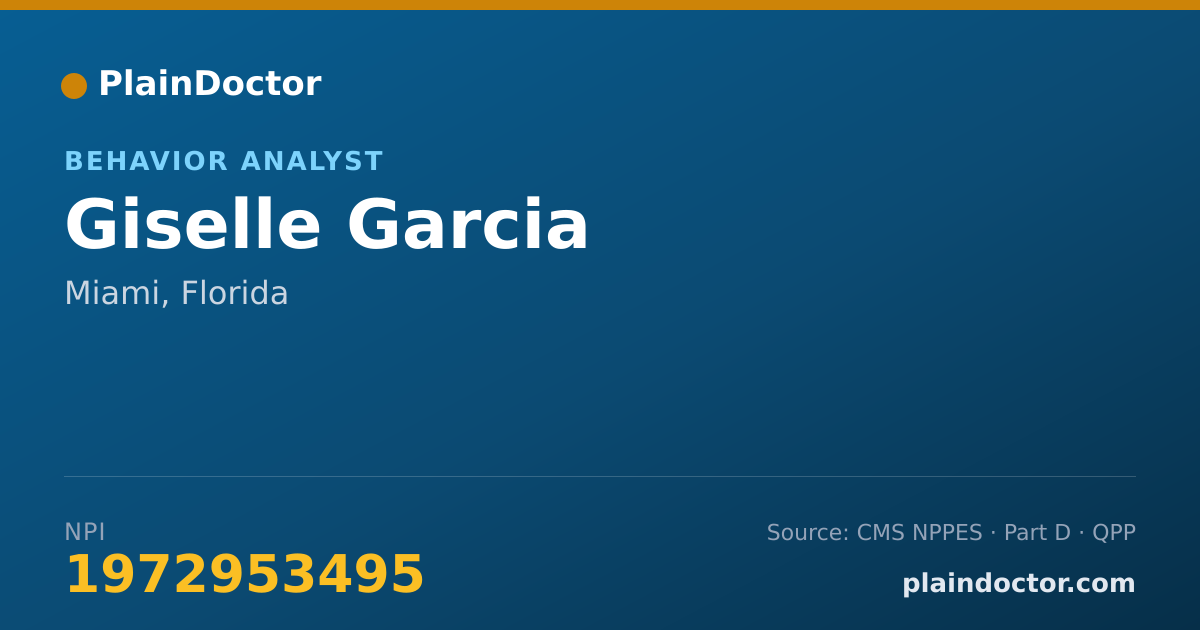 Shareable card for Giselle Garcia - Behavior Analyst, Miami, FL
