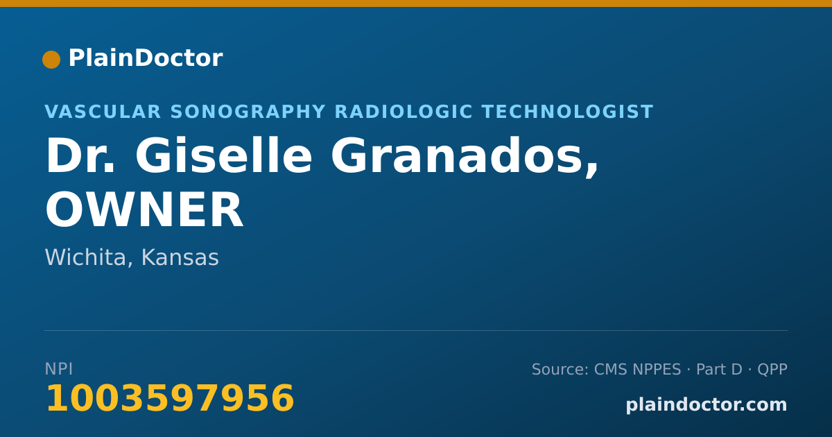 Shareable card for Giselle Granados, OWNER - Vascular Sonography Radiologic Technologist, Wichita, KS