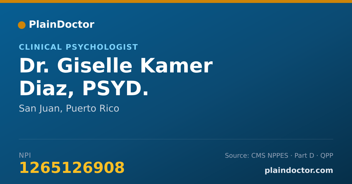 Shareable card for Giselle Kamer Diaz, PSYD. - Clinical Psychologist, San Juan, PR