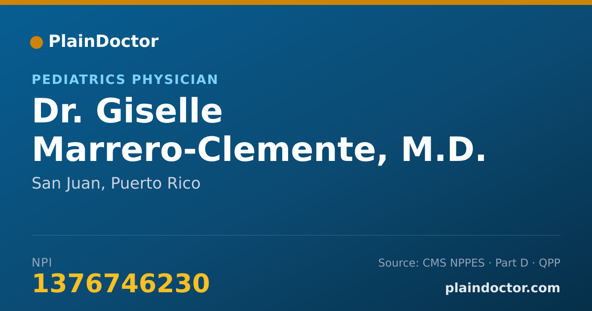 Shareable card for Giselle Marrero-Clemente, M.D. - Pediatrics Physician, San Juan, PR