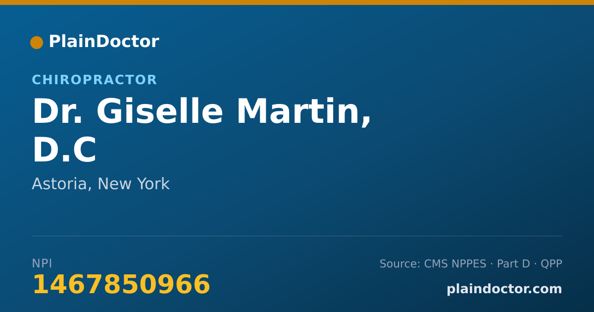 Shareable card for Giselle Martin, D.C - Chiropractor, Astoria, NY