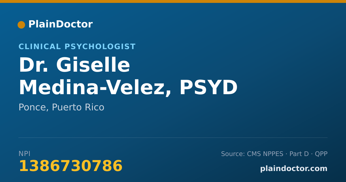 Shareable card for Giselle Medina-Velez, PSYD - Clinical Psychologist, Ponce, PR