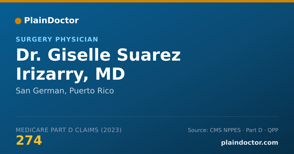 Shareable card for Giselle Suarez Irizarry, MD - Surgery Physician, San German, PR