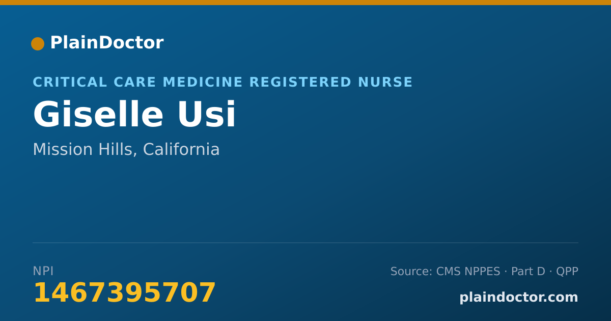 Shareable card for Giselle Usi - Critical Care Medicine Registered Nurse, Mission Hills, CA