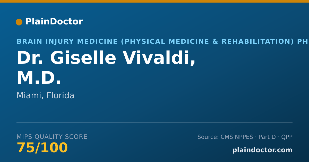 Shareable card for Giselle Vivaldi, M.D. - Brain Injury Medicine (Physical Medicine & Rehabilitation) Physician, Miami, FL