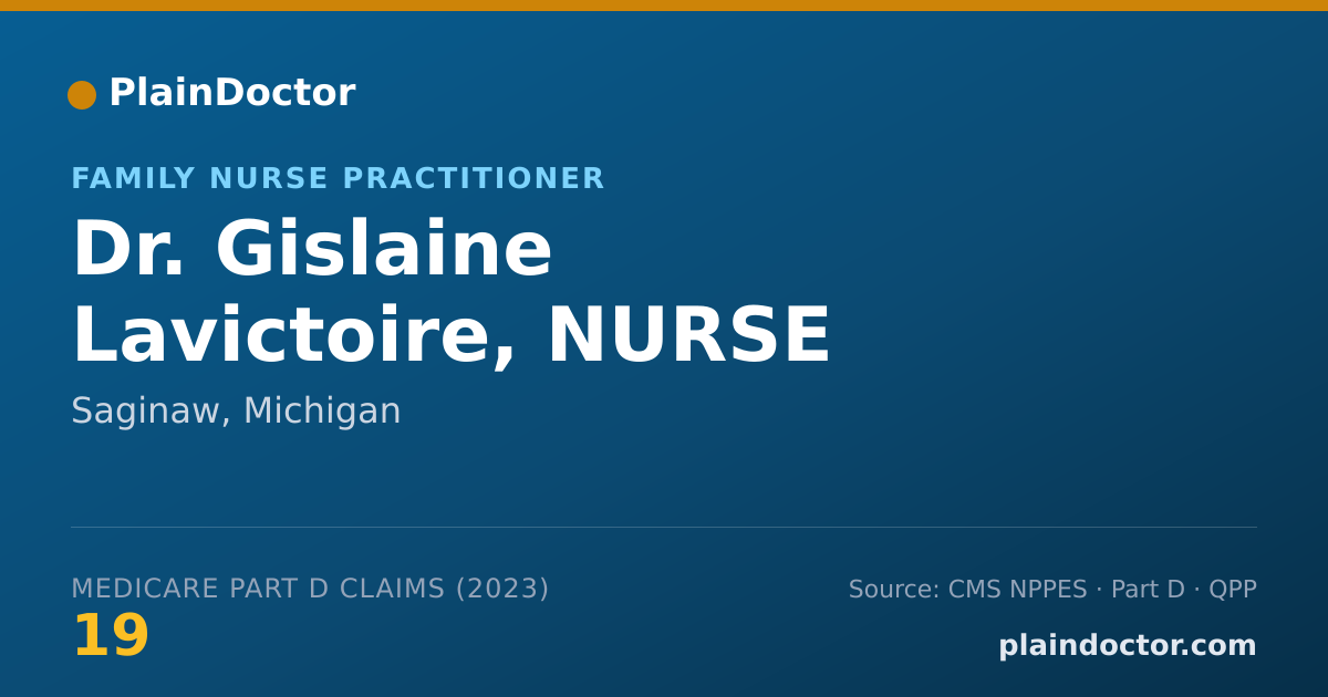 Shareable card for Gislaine Lavictoire, NURSE PRACTITIONER - Family Nurse Practitioner, Saginaw, MI