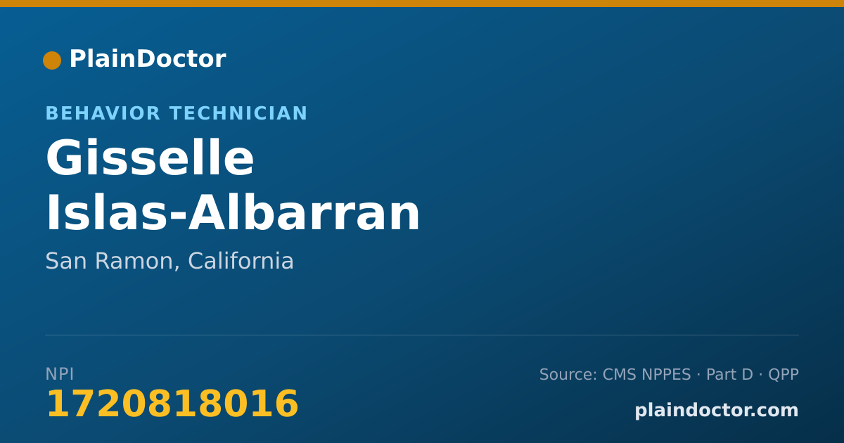 Shareable card for Gisselle Islas-Albarran - Behavior Technician, San Ramon, CA
