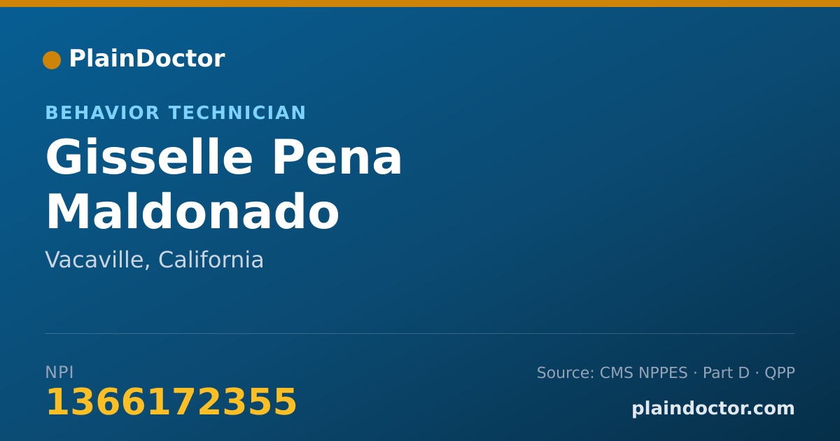 Shareable card for Gisselle Pena Maldonado - Behavior Technician, Vacaville, CA