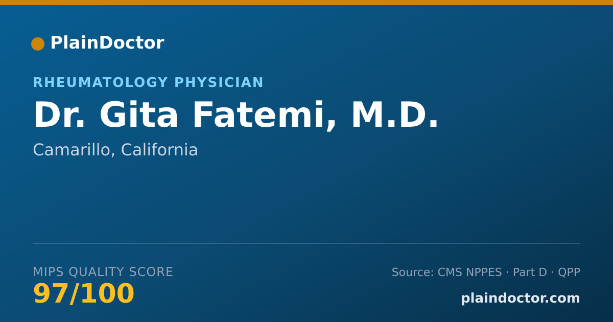Shareable card for Gita Fatemi, M.D. - Rheumatology Physician, Camarillo, CA