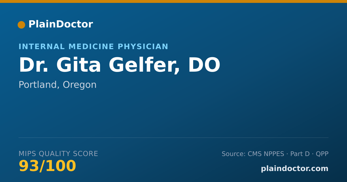 Shareable card for Gita Gelfer, DO - Internal Medicine Physician, Portland, OR