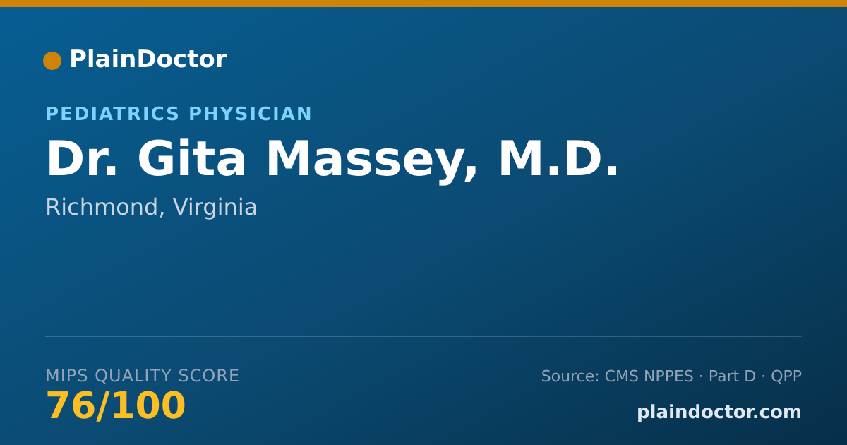 Shareable card for Gita Massey, M.D. - Pediatrics Physician, Richmond, VA