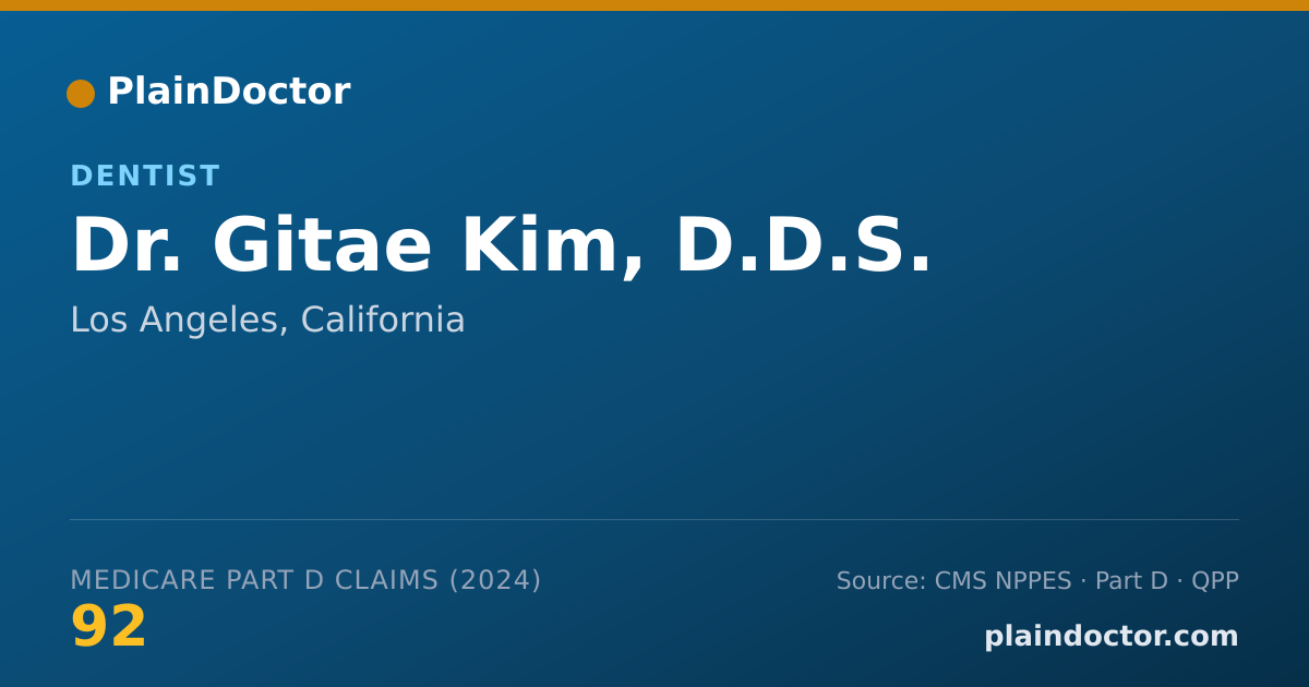 Shareable card for Gitae Kim, D.D.S. - Dentist, Los Angeles, CA