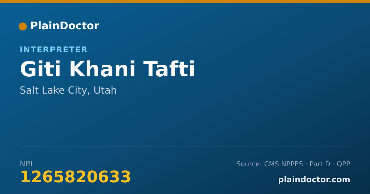 Shareable card for Giti Khani Tafti - Interpreter, Salt Lake City, UT