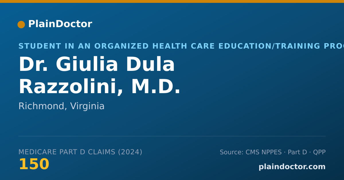 Shareable card for Giulia Dula Razzolini, M.D. - Student in an Organized Health Care Education/Training Program, Richmond, VA