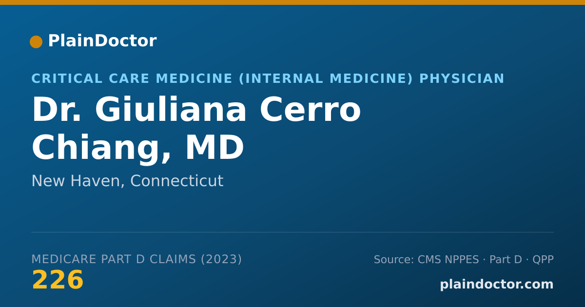 Shareable card for Giuliana Cerro Chiang, MD - Critical Care Medicine (Internal Medicine) Physician, New Haven, CT
