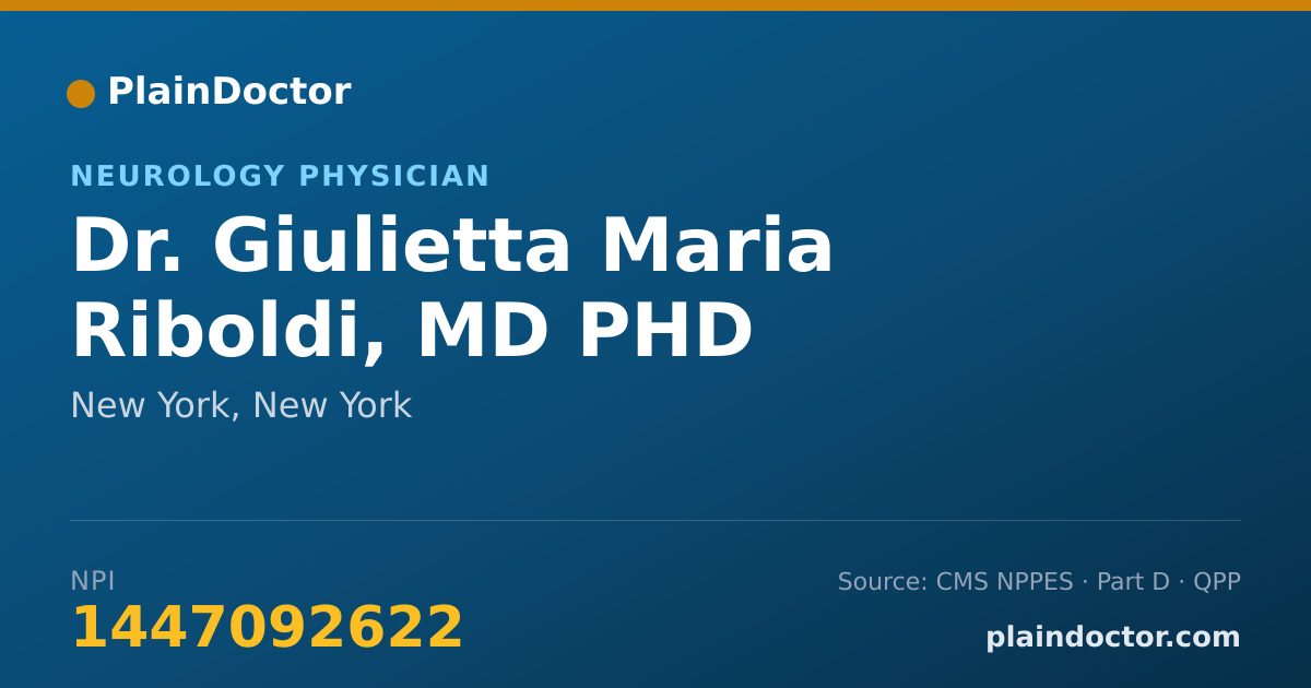 Shareable card for Giulietta Maria Riboldi, MD PHD - Neurology Physician, New York, NY