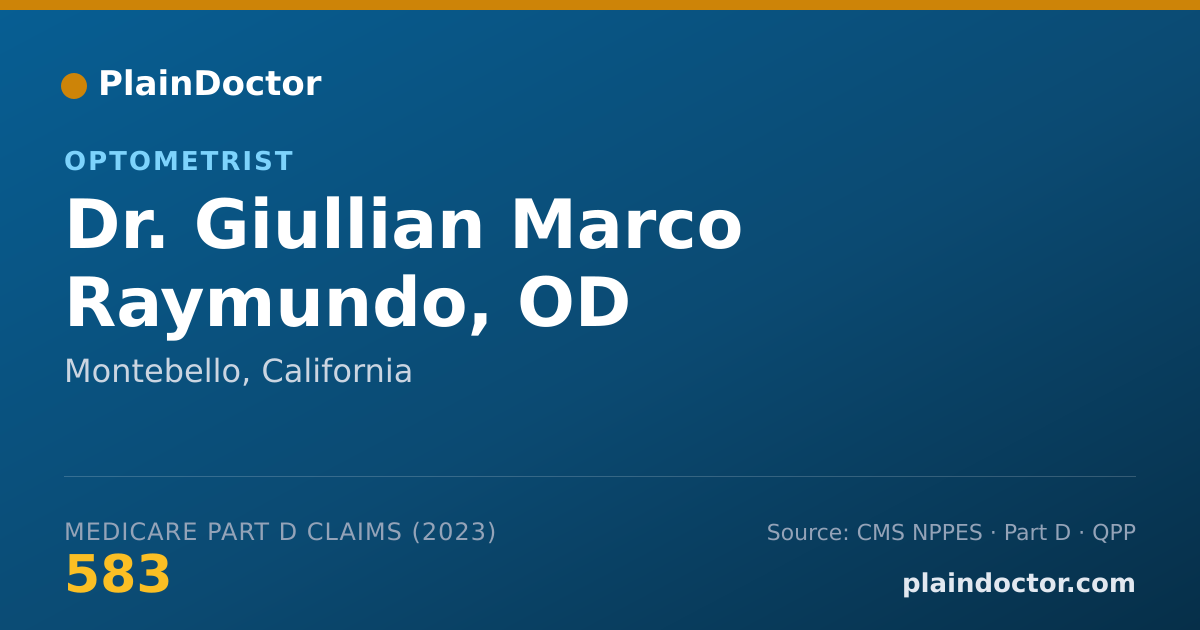 Shareable card for Giullian Marco Raymundo, OD - Optometrist, Montebello, CA