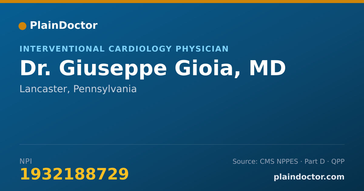 Shareable card for Giuseppe Gioia, MD - Cardiovascular Disease Physician, Lancaster, PA