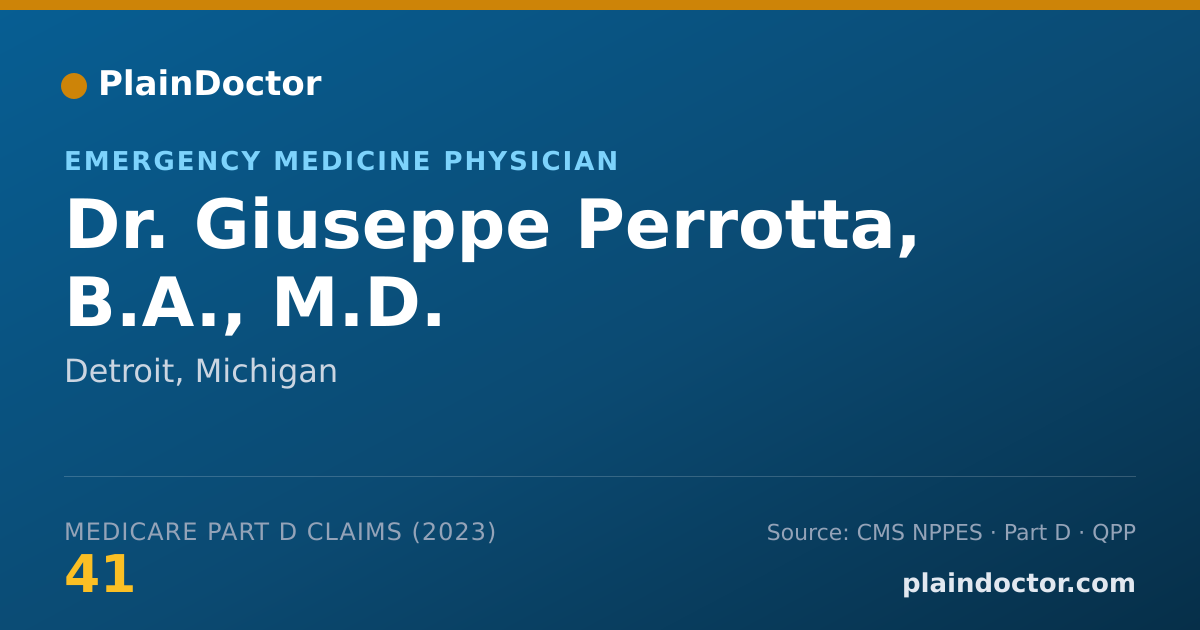 Shareable card for Giuseppe Perrotta, B.A., M.D. - Emergency Medicine Physician, Detroit, MI