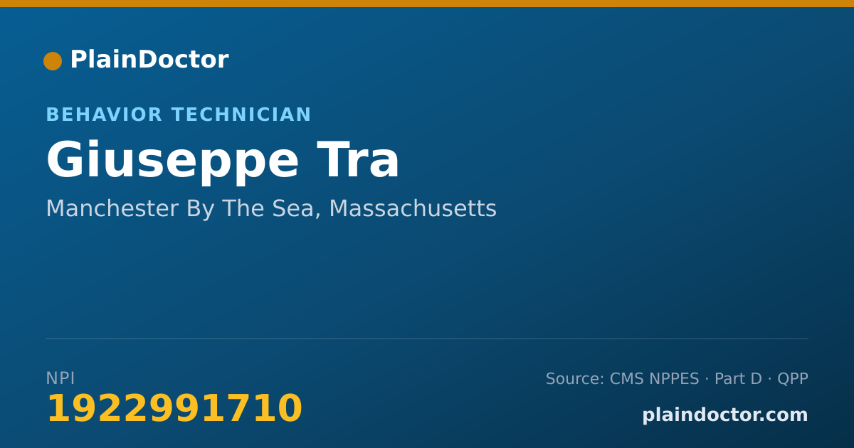 Shareable card for Giuseppe Tra - Behavior Technician, Manchester By The Sea, MA