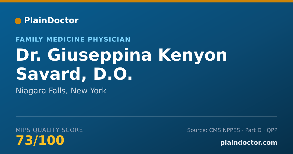 Shareable card for Giuseppina Kenyon Savard, D.O. - Family Medicine Physician, Niagara Falls, NY