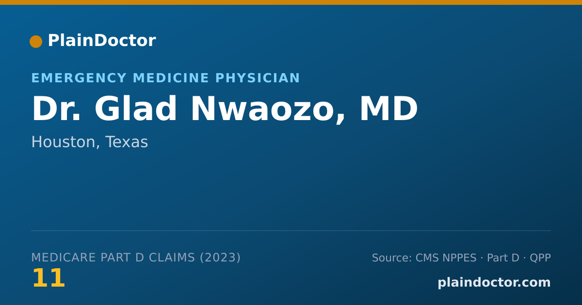 Shareable card for Glad Nwaozo, MD - Emergency Medicine Physician, Houston, TX