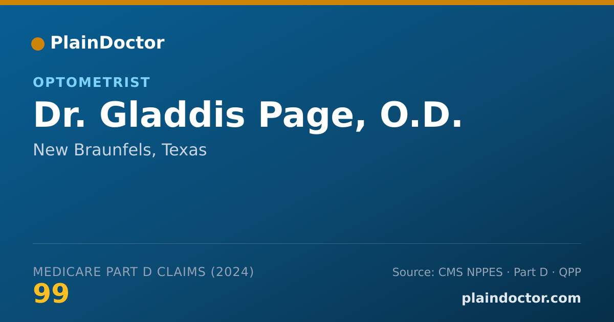 Shareable card for Gladdis Page, O.D. - Optometrist, New Braunfels, TX