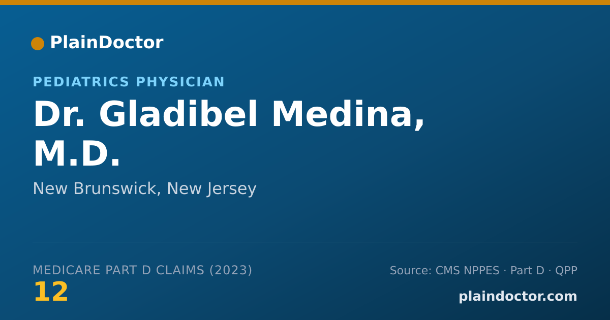 Shareable card for Gladibel Medina, M.D. - Pediatrics Physician, New Brunswick, NJ