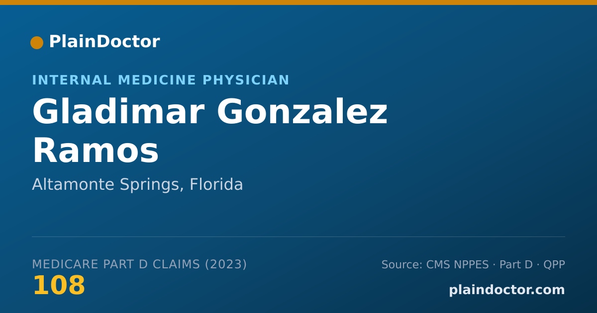 Shareable card for Gladimar Gonzalez Ramos - Internal Medicine Physician, Altamonte Springs, FL