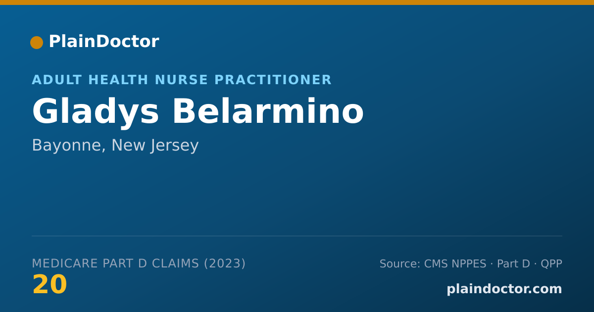 Shareable card for Gladys Belarmino - Adult Health Nurse Practitioner, Bayonne, NJ