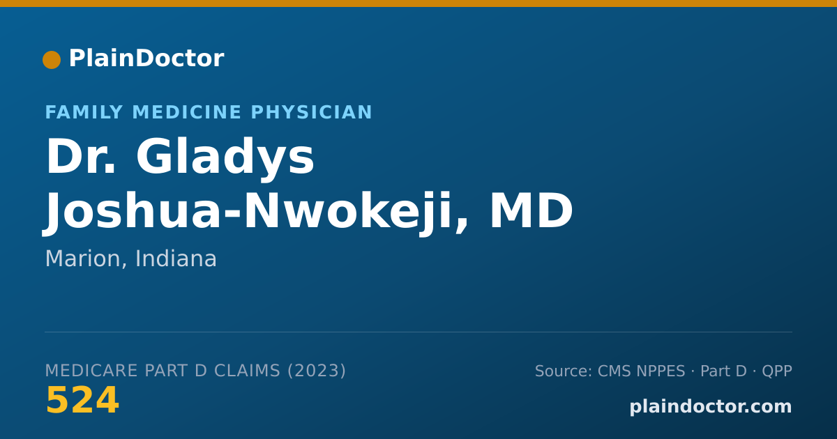 Shareable card for Gladys Joshua-Nwokeji, MD - Family Medicine Physician, Marion, IN