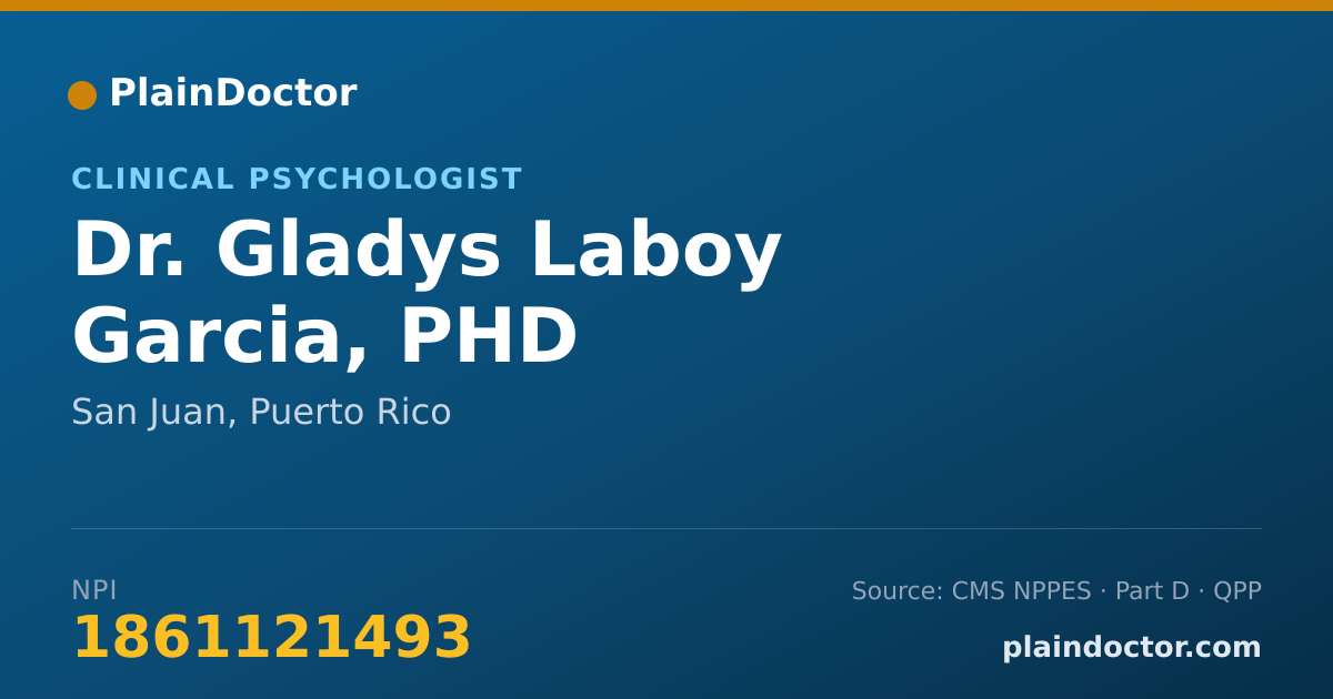 Shareable card for Gladys Laboy Garcia, PHD - Clinical Psychologist, San Juan, PR