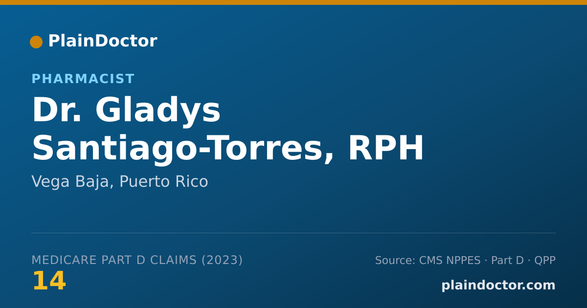 Shareable card for Gladys Santiago-Torres, RPH - Pharmacist, Vega Baja, PR