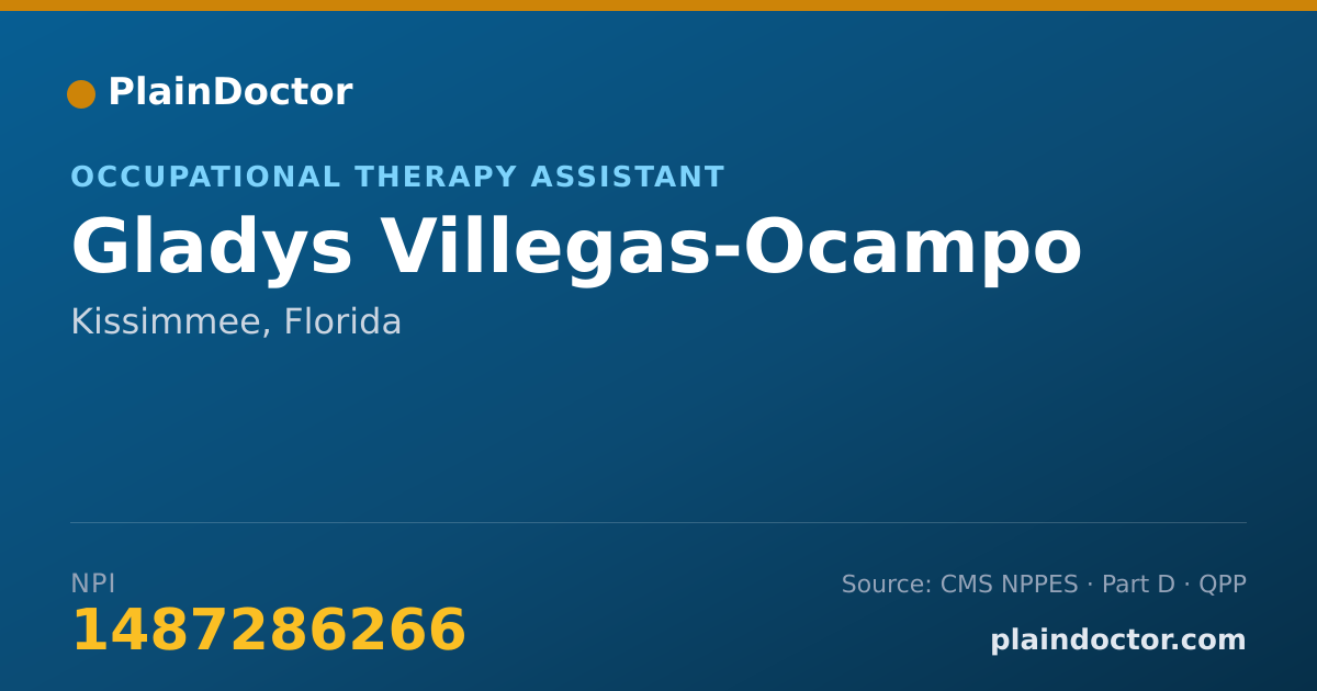 Shareable card for Gladys Villegas-Ocampo - Occupational Therapy Assistant, Kissimmee, FL