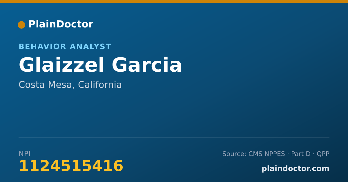 Shareable card for Glaizzel Garcia - Behavior Analyst, Costa Mesa, CA