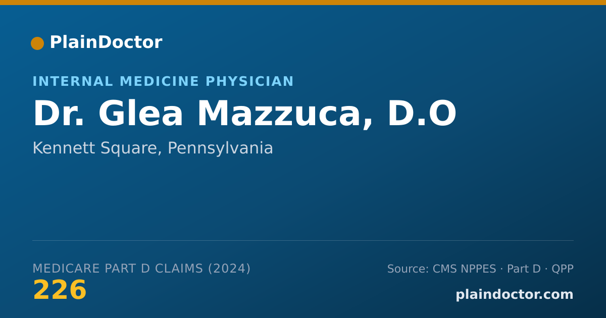 Shareable card for Glea Mazzuca, D.O - Internal Medicine Physician, Kennett Square, PA