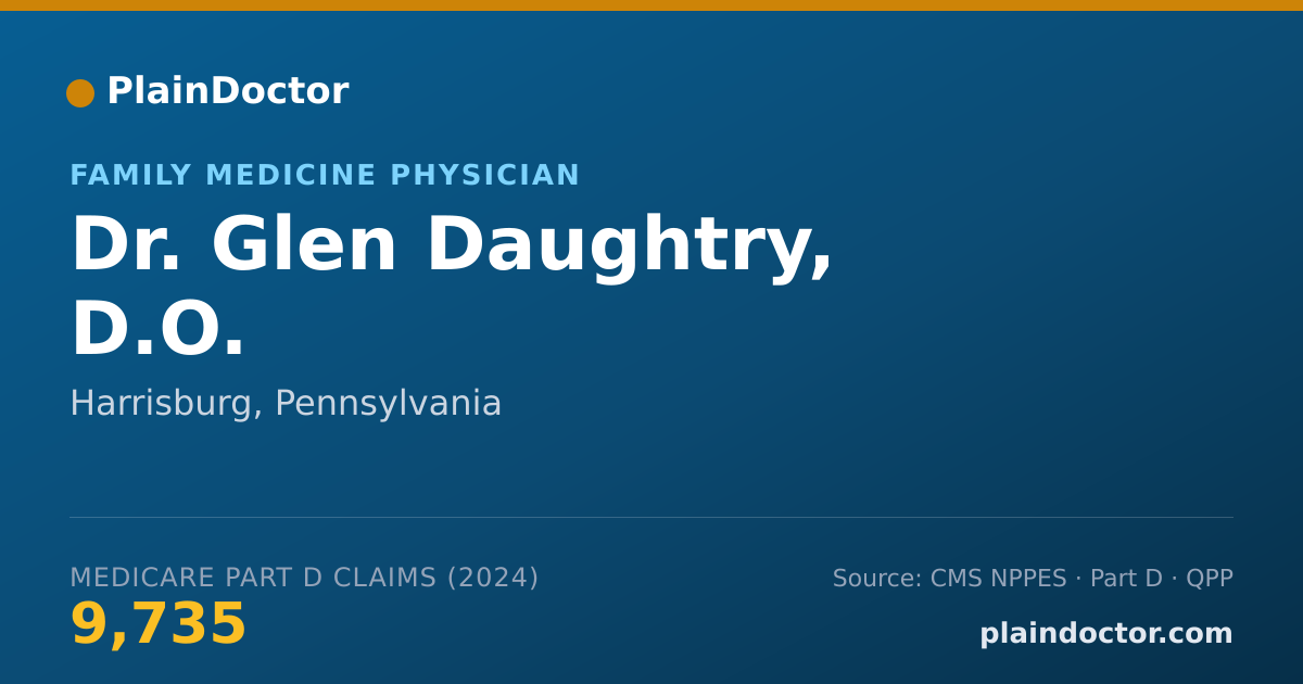 Shareable card for Glen Daughtry, D.O. - Family Medicine Physician, Harrisburg, PA