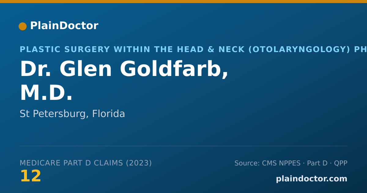 Shareable card for Glen Goldfarb, M.D. - Plastic Surgery within the Head & Neck (Otolaryngology) Physician, St Petersburg, FL