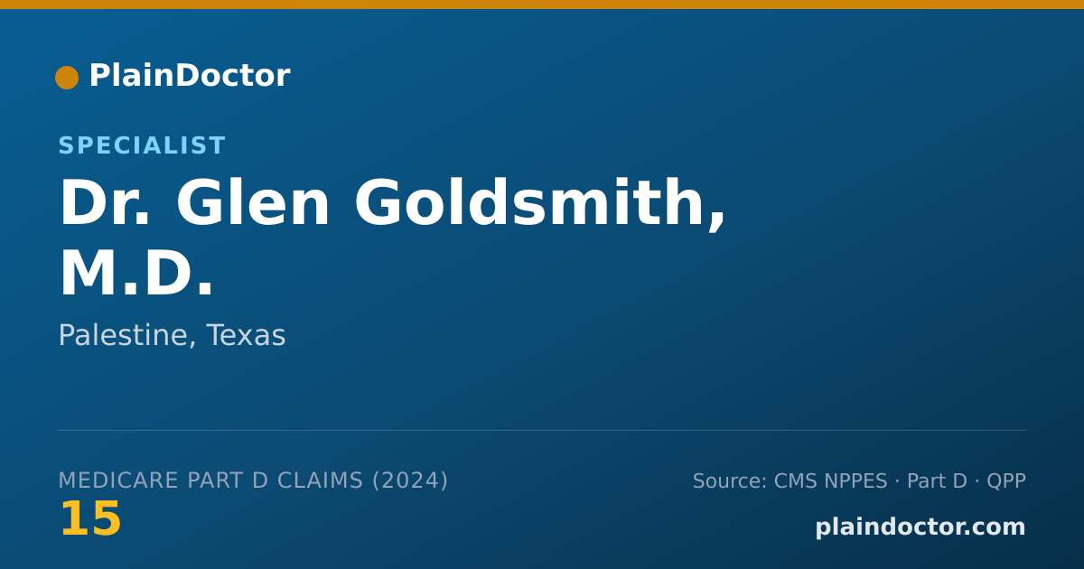 Shareable card for Glen Goldsmith, M.D. - Specialist, Palestine, TX