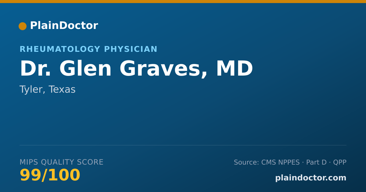 Shareable card for Glen Graves, MD - Rheumatology Physician, Tyler, TX